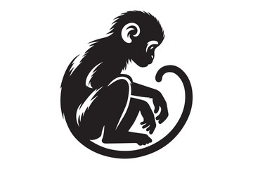 Monkey silhouette vector illustration