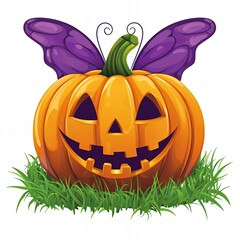 Obraz premium Jack-O-Lantern with Butterfly Wings
