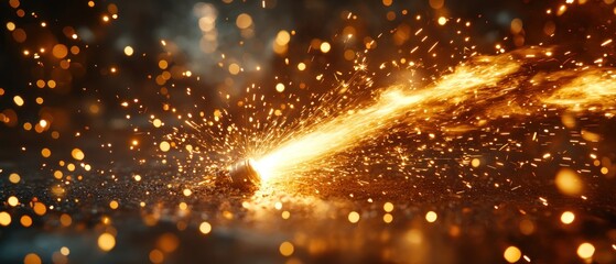 Naklejka premium A Sparkler Erupts with Blazing Hot Sparks