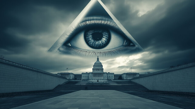 Big brother eye watching united states capitol conspiracy theory