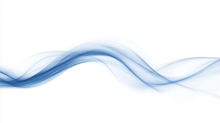 Azure Flow: Abstract waves of blue energy dance across a pristine white canvas,evoking a sense of tranquility and motion