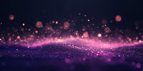Obraz premium Purple bokeh background with soft light spots in shades lilac gold dark