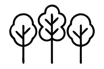 This is a set of tree silhouettes. The trees are rendered in a line art style.