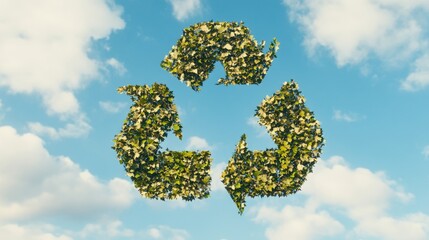 Obraz premium Recycling Symbol Representing Environmental Sustainability and Eco-Friendly Practices