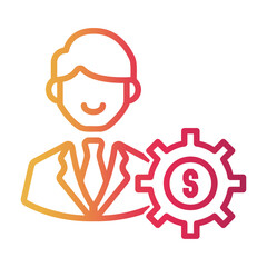 Fototapeta premium stock agent Line Gradient Icon