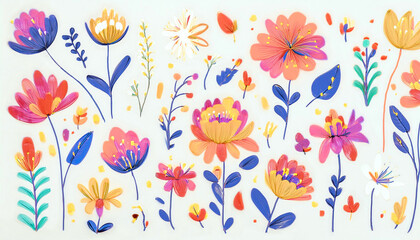 淡い色のレトロな花柄の壁紙