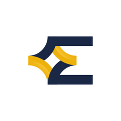 Letter E combined with spark - elegant shape and professional look logo design vector