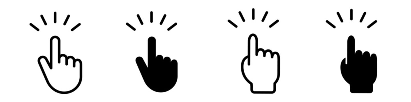 ポイントを指差す、手のカーソルアイコンのセット