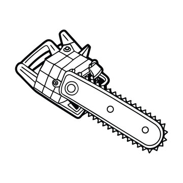 black and white chainsaw clip art preview