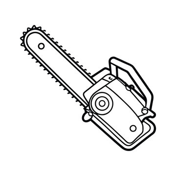 recommend clip art: Chainsaw line art vector silhouette illustration