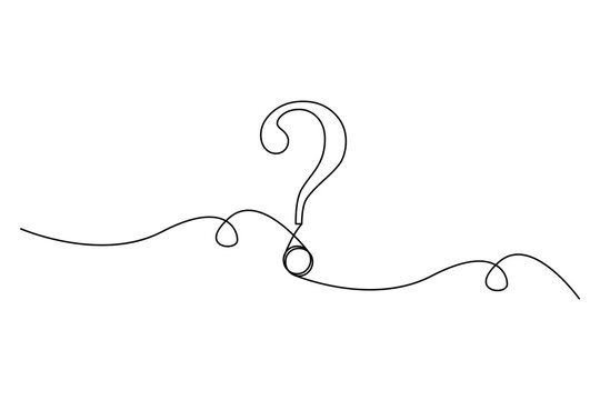 recommend clip art: Question mark illustration. Continuous line drawing. Minimalist black outline. Simple vector design.