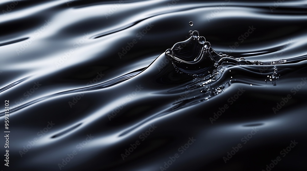 Poster black transparent clear calm water surface texture with ripples splashes abstract nature banner back