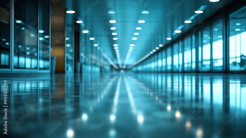 Poster Empty airport channel : Generative AI