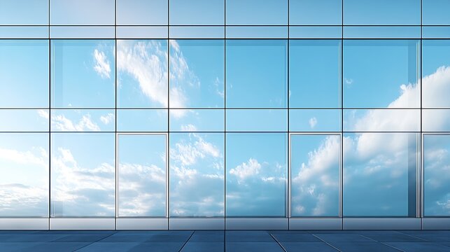 Glass panel installed on facade Installation of unitized curtain wall system building construction Double glazed windows on highrise building Mount insulated tempered glass pane unit o : Generative AI