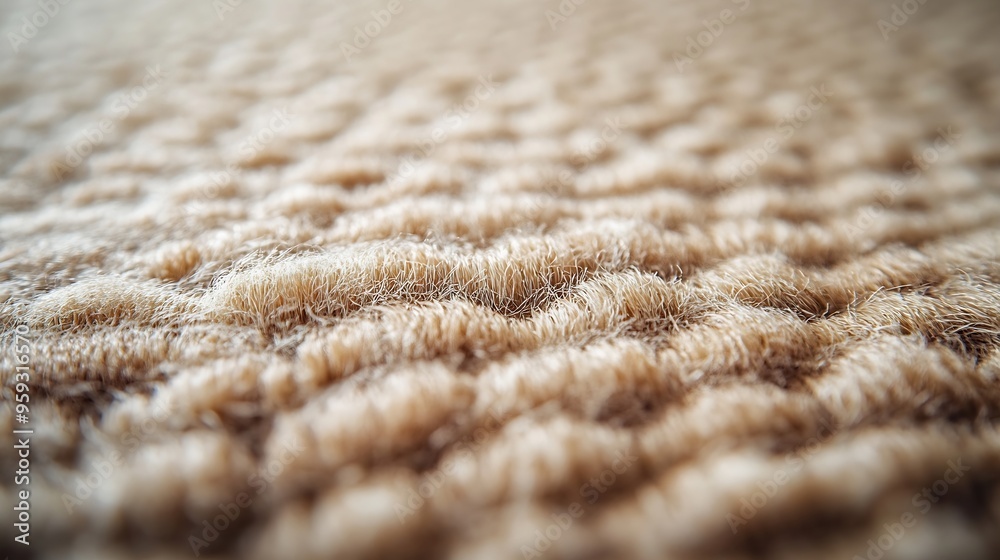 Fototapete close up of monochrome beige or brown carpet texture background from above texture tight weave carpe