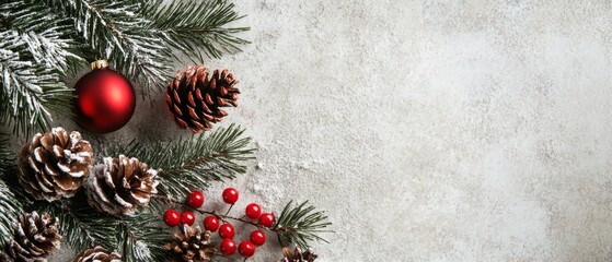 christmas background with festive decorative decoration elements
