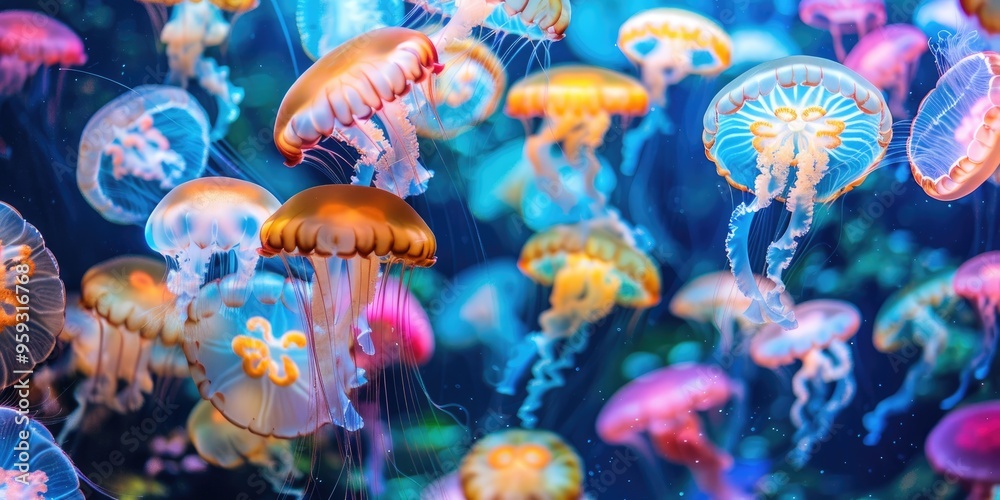 Canvas Prints Jellyfish in the aquarium are not chained