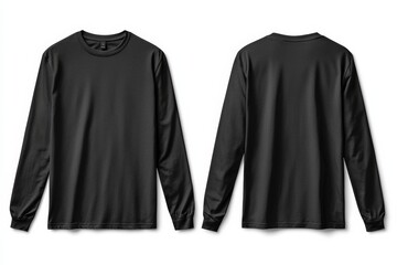 Black long sleeve tshirt mockup isolated created with Generative AI