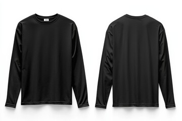 Black long sleeve tshirt mockup isolated created with Generative AI