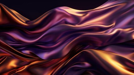 Obraz premium Abstract Draped Fabric in Violet and Gold Tones