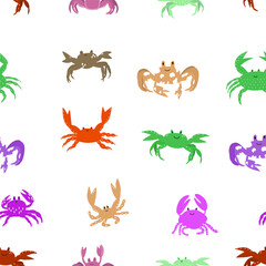 cute crabs seamless pattern. Design of children's products, wrapping paper, children's wallpaper. Vector illustration.