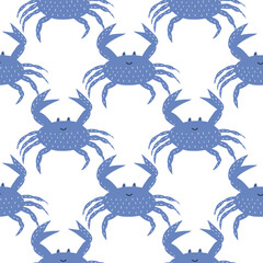 cute crabs seamless pattern. Design of children's products, wrapping paper, children's wallpaper. Vector illustration.