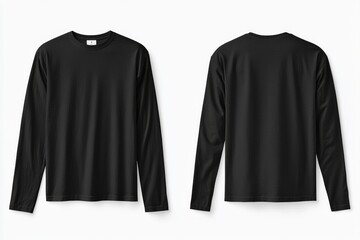 Black long sleeve tshirt mockup isolated created with Generative AI