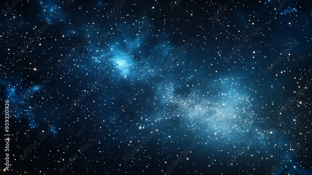 Poster night starry sky with many stars on dark blue twilight sky background in panoramic view : generative