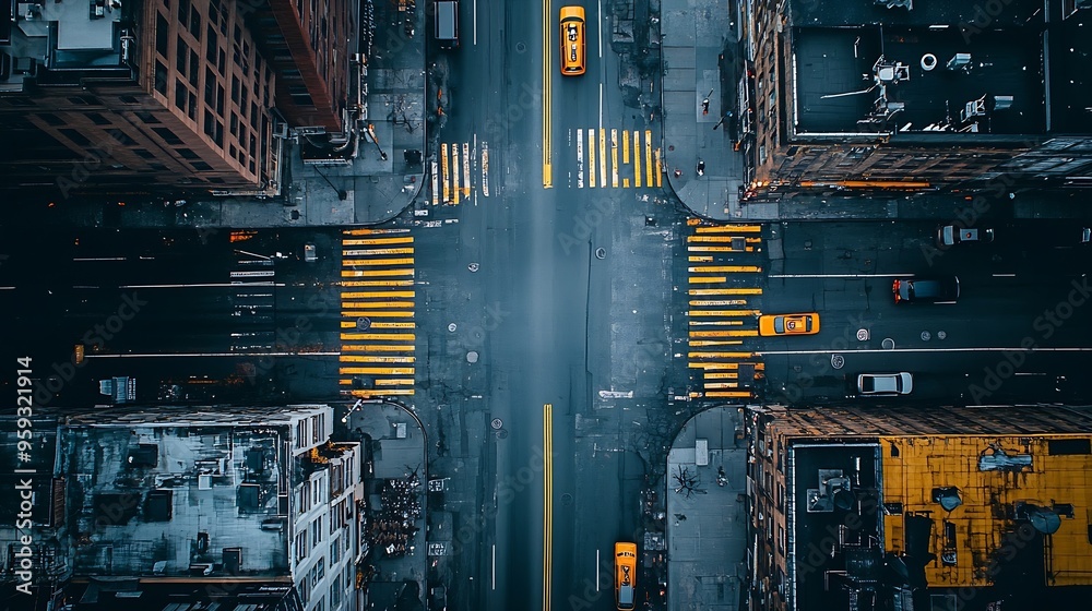 Poster empty street seen from above : generative ai