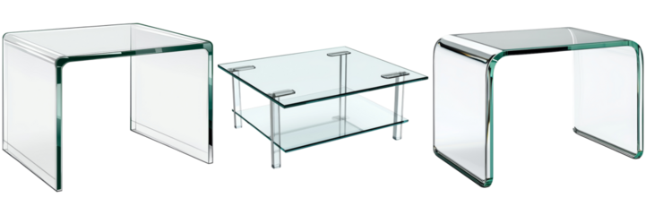 Clear Glass Table Isolated on Transparent Background