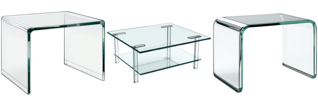 Clear Glass Table Isolated on Transparent Background