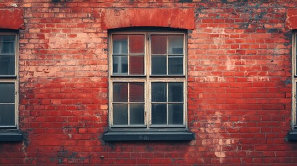 Fototapeta premium Red brick house wall building photo taken from a close distance : Generative AI