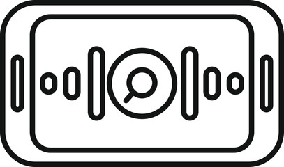 This icon is a smartphone showing voice search assistant listening for voice command