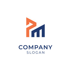 Fototapeta premium Modern MP logo icon. Strong monogram letter PM logo design