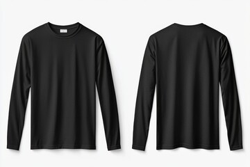 Black long sleeve tshirt mockup isolated created with Generative AI