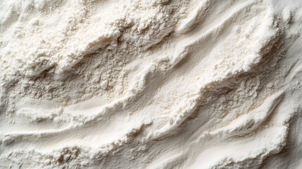Overhead view of All purpose flour close up view of baking flour : Generative AI