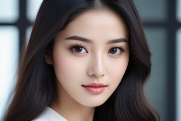 Successful Female Leader Standing in Corporate Environment