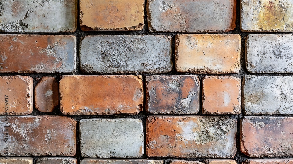 Poster texture pattern of bricks and cement wall in brazil : generative ai