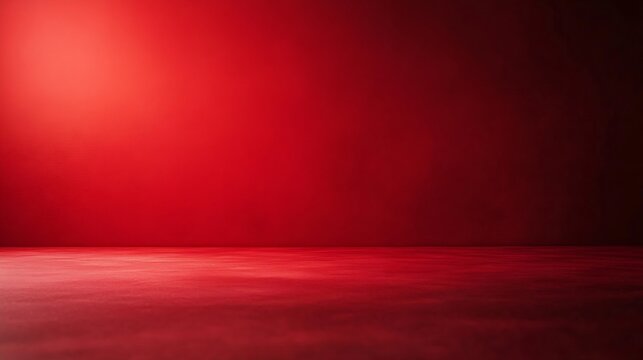 Red studio gradient background for product placement or website Copy Space horizontal composition : Generative AI