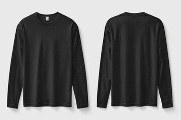 Black long sleeve tshirt mockup isolated created with Generative AI