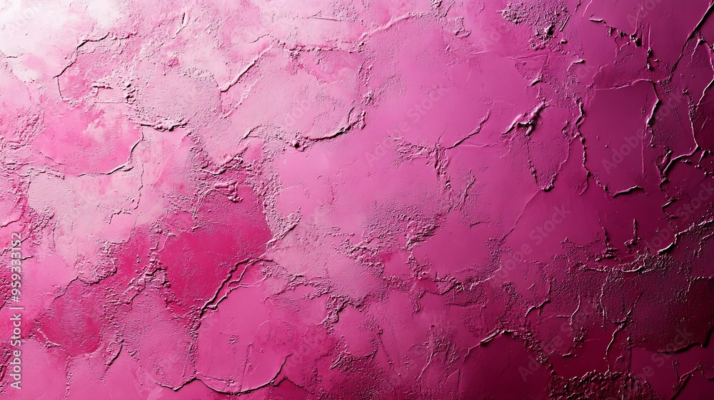 Aufkleber Fuchsia color plaster Wall Background Texture Beautiful Decorative Stucco with Abstract pattern Design Interior Artistic wallpaper with Copy Space : Generative AI