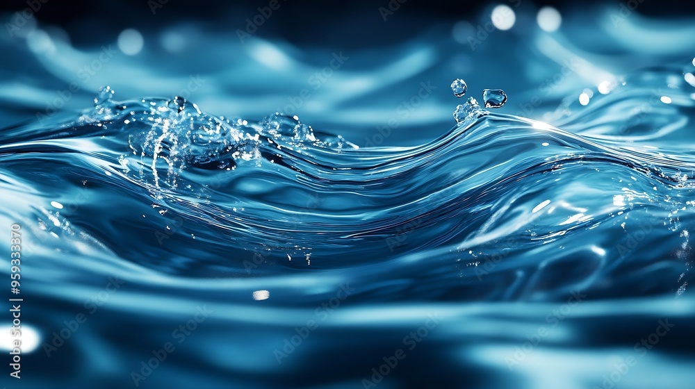 Poster water texture ripples wave clean transparent water abstract background : generative ai