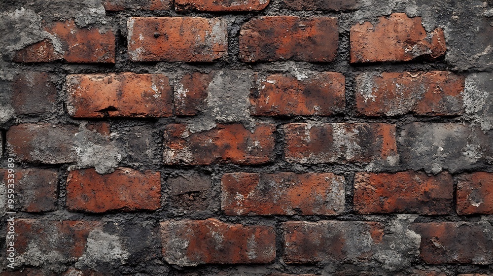 Poster texture pattern of bricks and cement wall in brazil : generative ai