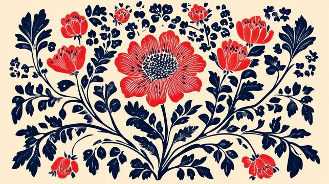 Authentic Polish Highlander Folk Art with Floral and Geometric Patterns