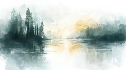 Fototapeta premium Tranquil Watercolor Abstraction: Soft blended colors and gentle strokes evoking fluidity and lightness
