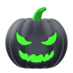 Halloween Dark Pumpkin 3D Illustration for uiux, web, app, presentation, etc