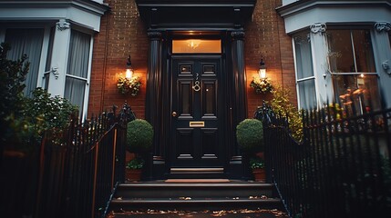 Large house in Londons wealthy neighborhood Notting Hill : Generative AI