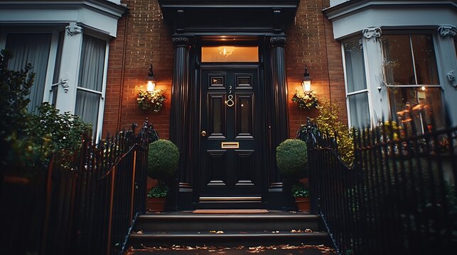 Large house in Londons wealthy neighborhood Notting Hill : Generative AI