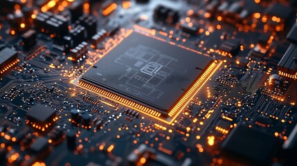 Electronic circuit board closeup Electronic motherboard card Circuitry and closeup on electronics Background of electronics on board electrical circuits technology texture : Generative AI