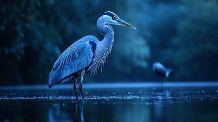 Naklejka premium A great heron in amsterdam netherlands : Generative AI